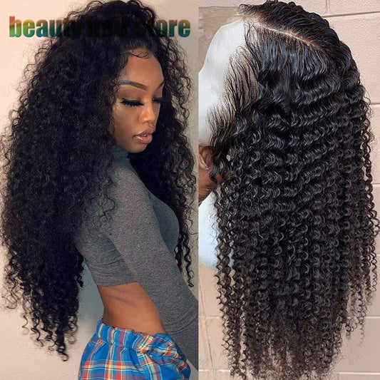 Perruques brésiliennes Kinky Curly Lace Front Human Hair Wigs